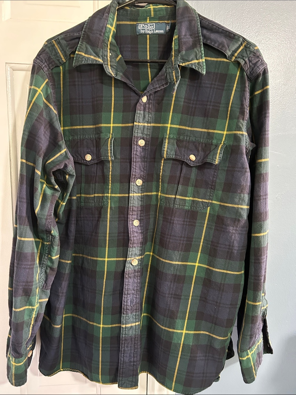 Polo by Ralph Lauren Green and Navy Plaid Button-Down Shirt